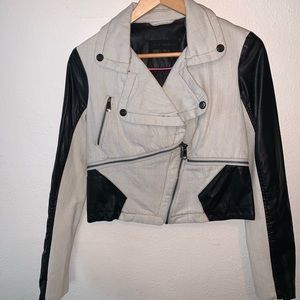 🦋NWOT Steve Madden Denim/Leather Moto Jacket